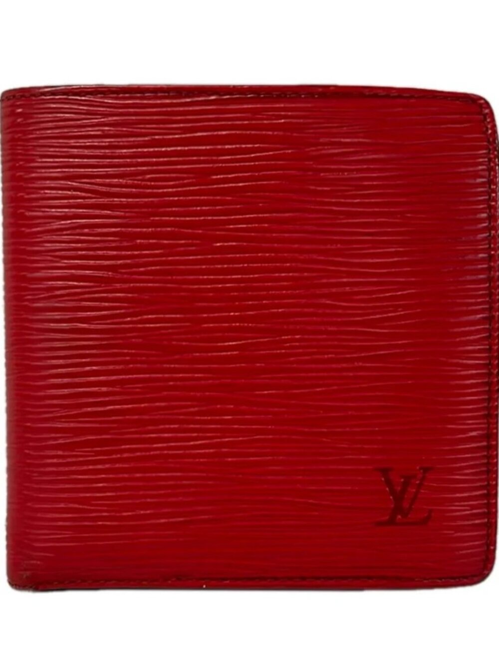 LOUIS VUITTON Porte Billets Cartes Credit Monnaie M63547 Castilian Red Epi - Picture 1 of 10